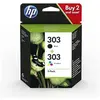 Image de 303 Pack de 2 cartouches d'encre noire et trois couleurs authentiques (3YM92AE) pour Envy Photo 6220/6230/6232, Tango/TangoX