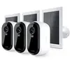 Image de Pack de 3 Caméras de surveillance Essential 2 extérieur 2K Blanc et 3 panneaux solaires
