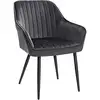 Image de Chaise de salle à manger confort, Gris + Noir D'encre / Lot de 1
