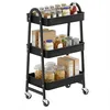Image de SONGMICS Desserte à roulettes en Acier, à 3 Niveaux, 41,5 x 30,7 x 79 cm | Chariot de Rangement, Étagère Cuisine, pour Salle de Bain et Buanderie, Noir, Collection PATAYE BSC068B01 en occasion ou reconditionné