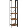 Image de Étagère de rangement à 5 niveaux, Marron Rustique + Noir