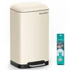 Image de SONGMICS Poubelle de Cuisine, 30L, Poubelle en Acier avec Pédale, Couvercle et Seau Intérieur, Fermeture en Douceur, Blanc Nuage LTB001A01 en occasion ou reconditionné