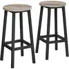 Image de Tabouret haut industriel, Grège et Noir / Lot de 2
