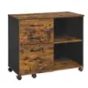 Image de Caisson large roulettes, Marron Rustique