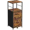 Image de Caisson de bureau 2 tiroirs marron rustique et noir