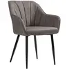 Image de Chaise de salle à manger avec accoudoirs, Gris