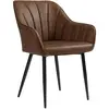 Image de Chaise de salle à manger avec accoudoirs, Marron
