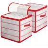 Image de Boîte de Rangement pour Boules de Noël, Semi-Transparent + Rouge / 2