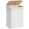 Image de SONGMICS Panier à Linge avec Couvercle 72L, Corbeille à Linge en Bambou, Pliable, avec Sac Amovible Lavable, Poignées, pour Buanderie, Chambre, Blanc LCB010W01 en occasion ou reconditionné