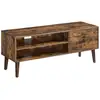 Image de Meuble TV montage facile, Marron Rustique + Noir / 40 x 120 x 49 cm