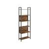 Image de Bibliothèque 6 niveaux industriel, Brun Vintage Noir / 6 Niveaux (62L x 186H cm)