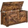 Image de Coffre de rangement avec 2 charnières de sécurité, Marron Rustique / 40 x 100 x 46 cm