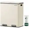 Image de Poubelle à double compartiments (2*30 L), Crème
