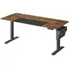 Image de Bureau assis debout réglable, Marron Rustique + Noir Pur