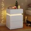 Image de VASAGLE Table de Chevet, Bande LED Multicolore Réglable, 3 Tiroirs en occasion ou reconditionné