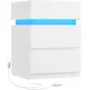Image de Table de chevet avec LED, Blanc