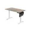 Image de Bureau assis debout réglable en hauteur avec pochette, Grège Chiné + Blanc Mat