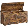 Image de Coffre de rangement avec 2 charnières de sécurité, Marron Rustique