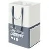 Image de Grand panier à linge pliable, Bleu Foncé