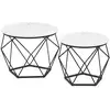 Image de Table basse ronde plateau amovible, Blanc + Noir