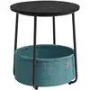 Image de Petite table basse ronde avec rangement, Noir Boisé et Turquoise Foncé / sans prise électrique