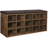 Image de Banc à chaussures 15 compartiments, Marron Rustique + Marron