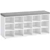 Image de Banc à chaussures 15 compartiments, Blanc + Gris