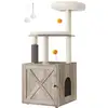 Image de Arbre à Chat avec Maison de Toilettes, Grège