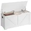Image de Coffre de rangement avec 2 charnières de sécurité, Blanc / 40 x 100 x 46 cm