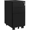 Image de Caisson de bureau mobile 3 tiroirs, Noir / 30L x 45l cm