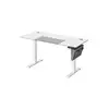 Image de Bureau assis debout réglable en hauteur avec pochette, Blanc Pur + Gris Tourterelle