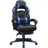 Image de Chaise gaming avec repose-pieds, Noir et Bleu