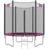 Image de Trampoline extérieur avec échelle et filet de protection, Noir + rose / Ø 183 cm