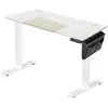 Image de Bureau assis debout réglable en hauteur avec pochette, Jaune Pastel + Blanc Pur