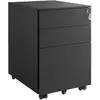 Image de Caisson de bureau mobile 3 tiroirs, Noir / 39L x 52l cm