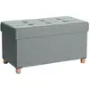 Image de Banc de rangement rembourré pliable, Gris Clair