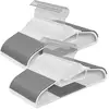 Image de Cintres en plastique antiglisse, Blanc + Gris / Lot de 50