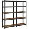 Image de Étagère de rangement à 5 niveaux, Marron Rustique+ Noir / 2