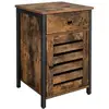 Image de Table d'appoint avec tiroir, Marron Rustique + Noir