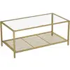 Image de Table basse avec dessus en verre, Doré + Transparent