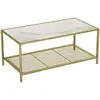 Image de Table basse avec dessus en verre, Doré + Effet Marbre