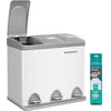 Image de SONGMICS Poubelle Cuisine, Poubelle de Tri 3 x 8L, Petit Volume, Couvercles, Poubelle Triple en Acier, pour Petites Familles, Pédales et Seaux, Facile à Nettoyer, Blanc et Gris LTB24WT en occasion ou reconditionné