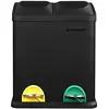 Image de SONGMICS Poubelle de Recyclage 30L, Poubelle de Tri, avec Pétales, en Acier, 2 Compartiments, 2 x 15L Seaux Intérieurs Amovibles, Pétales Colorées, pour Cuisine, Salon, Noir LTB30B en occasion ou reconditionné
