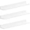 Image de 3 Étagères murales flottantes, Blanc / 10 x 60 x 5/2 cm