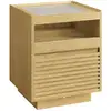 Image de Table chevet avec lumière led avec tiroir chêne naturel