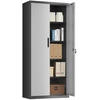 Image de Meuble de rangements avec 4 étagères, Argent + Gris Mat / 80L cm
