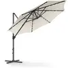 Image de Parasol de jardin 300 cm avec 28 LED solaires, Blanc Crème