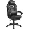 Image de Chaise gaming avec repose-pieds, Noir D'encre