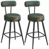 Image de EKHO Collection - Tabourets de bar design en PU (Lot de 2&4), Vert Forêt / 54P x 54L x 91H cm / 2