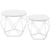 Image de Table basse ronde plateau amovible, Blanc / (50 Dia. x 40H) cm + (40 Dia. x 36H) cm